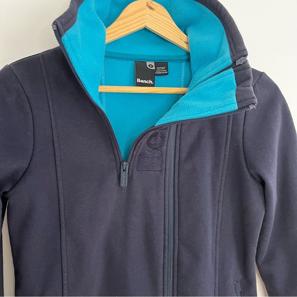 Bench Zip Up Dark Navy Blue Jacket with Fleece Lining, S